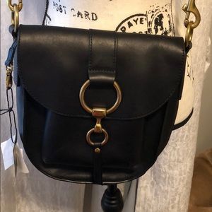 Frye black leather cross body